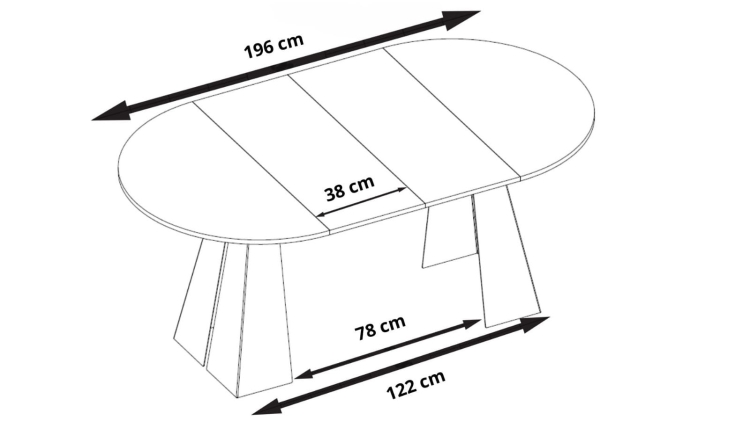 Minimalistyczny czarny rozkładany stół 100 cm SUZO