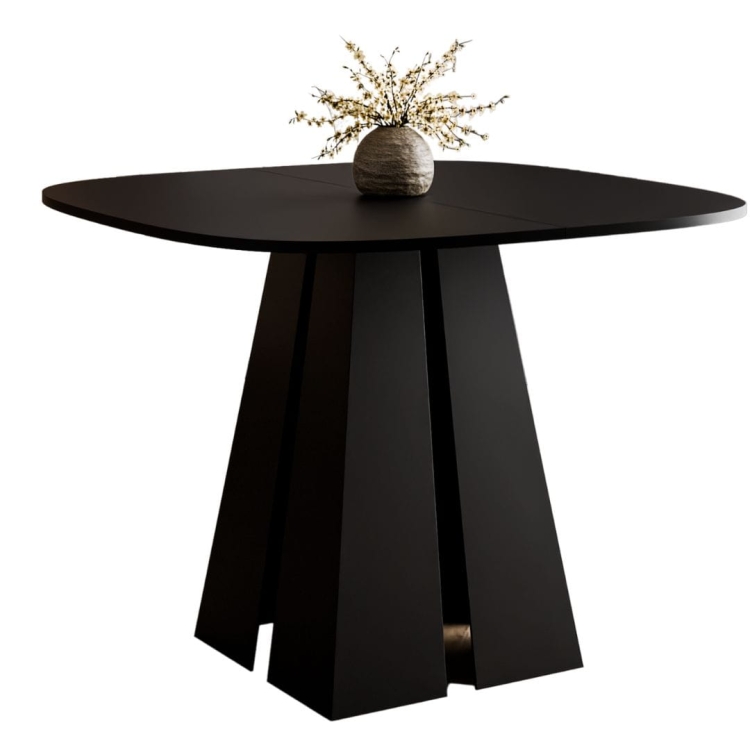 Elegancki czarny stół z solidną minimalistyczną podstawą TRENDI