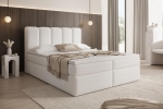 Nowoczesne białe łóżko kontynentalne z materacem LUMI