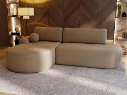 Designerski narożnik L z podłokietnikiem beżowy do salonu  OLIO