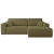 Oliwkowy narożnik szeroki do salonu 257 cm w tkaninie sztruks COMFS