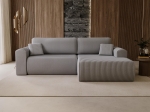 Szeroki narożnik do salonu 257 cm w przyjemnej szarej tkaninie COMFS 