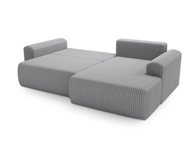 Szeroki narożnik do salonu 257 cm w przyjemnej szarej tkaninie COMFS